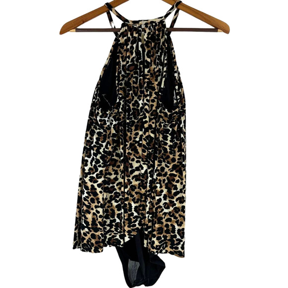 Magicsuit NWT Leopard Aubrey One Piece Halter Swimsuit Size 10 Wireless A-D Cup - Picture 4 of 12